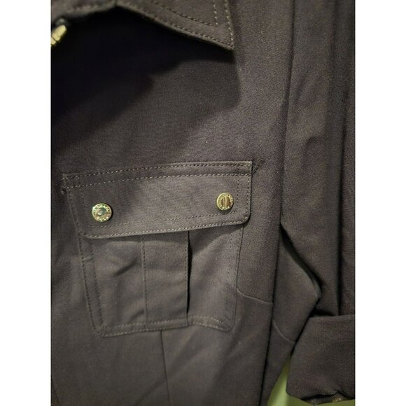 Michael Kors Core of Kors Belted Multi Pocket Midi Dress Black Large Business - Picture 6 of 6